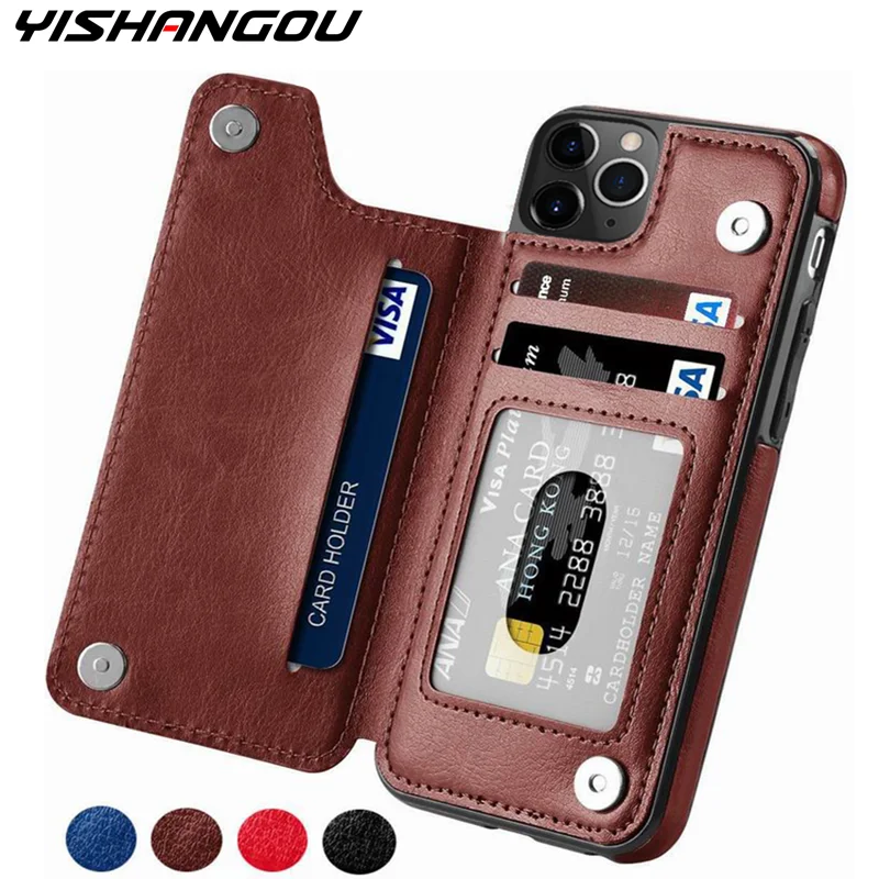 Чехол YISHANGOU для iPhone 11, XR, XS, MAX, 5S, 6s, 7, 8 Plus, из искусственной кожи, флип-кошелек, держатель для фото, чехол для samsung S8, S9, S10, для huawei