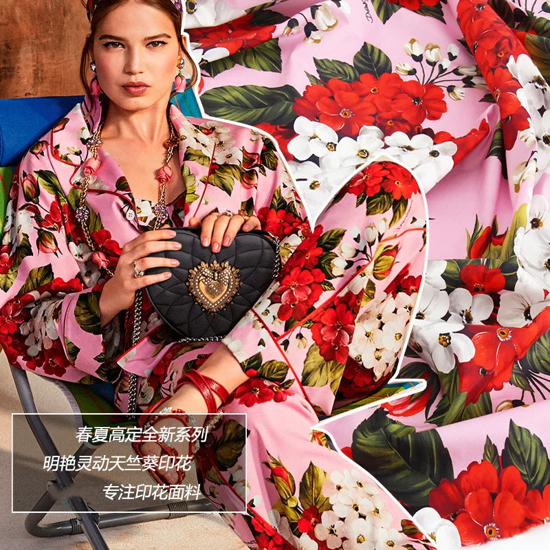 

21 Spring Summer Fashion Fabrics High-quality Chiffon Pure Cotton High-definition Printing Handmade Custom Fabrics Div Sewing