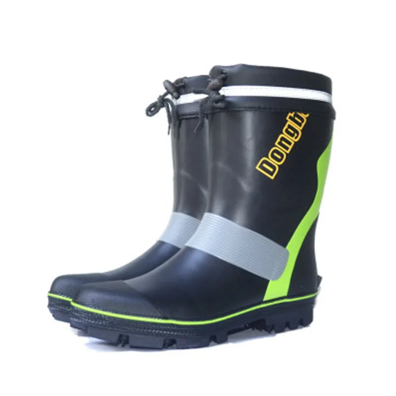 Мужские сапоги для дождя уличные теплые ботинки из плюша резиновой и СТАЛЬНОЙ