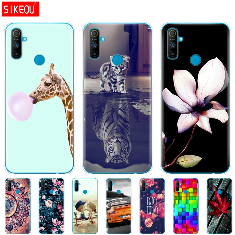 For Realme C3 Case Soft Silicon TPU Back For OPPO Realme C3 RMX2020 C 3 RealmeC3 Phone Cover Coque Capa Funda 6.5inch Cat Flower