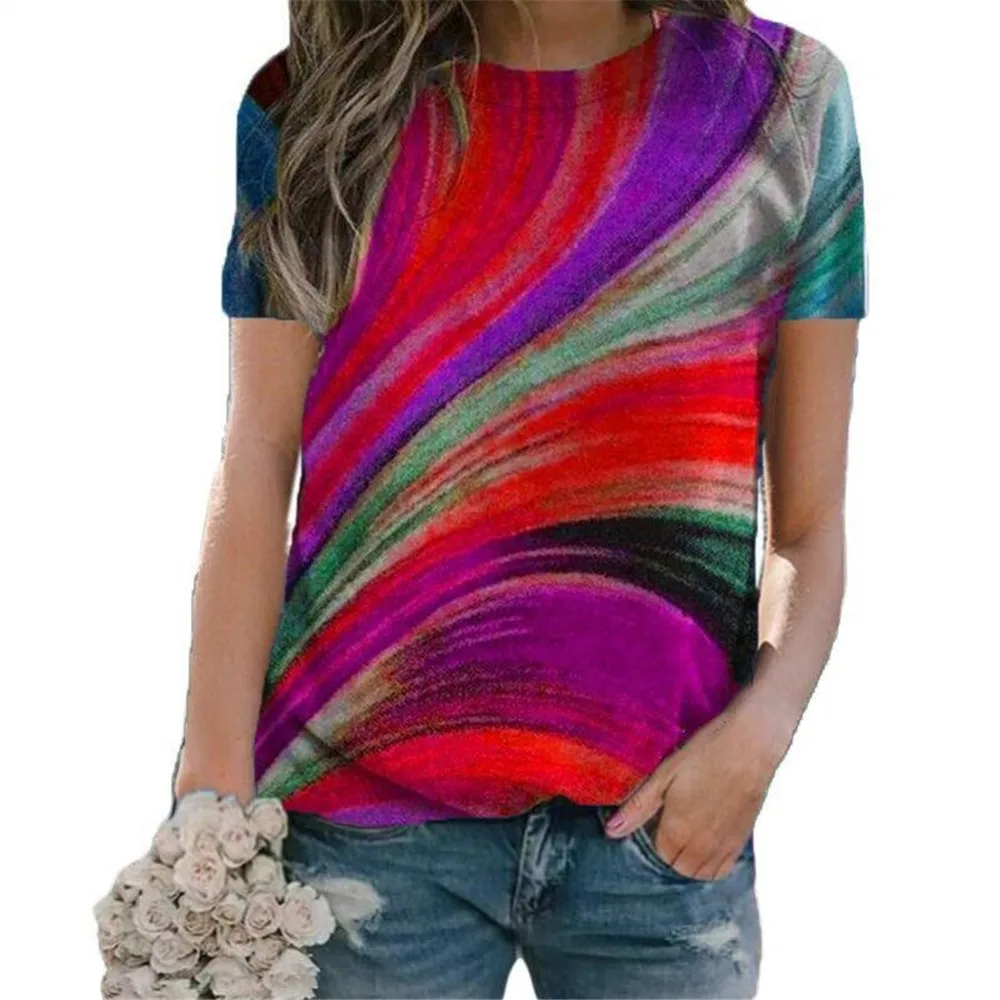 

Color Contrast T Shirt Women Summer Tees Top Gothic Clothes Short Sleeve Women Fashion O Neck Vintage Top Female Loose T Shirt