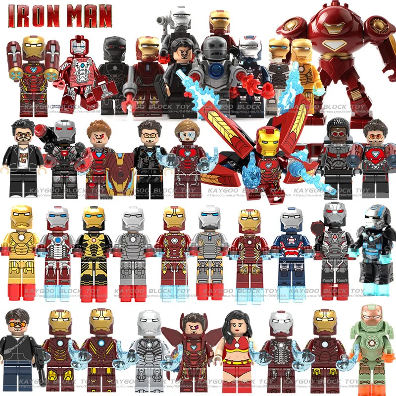 40pcsIronman 34 шт./лот, строительные блоки Marvel, супергерои, Мстители, DC, Человек-паук, Бэтмен, Железный человек, танос, Тор, модели, набор кирпичей, детская игрушка - Цвет: 40pcsIronman