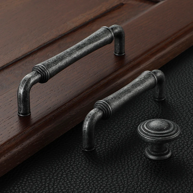 AOBT винтажные технические дверные ручки ящика серые бронзовые шкафа деревянные