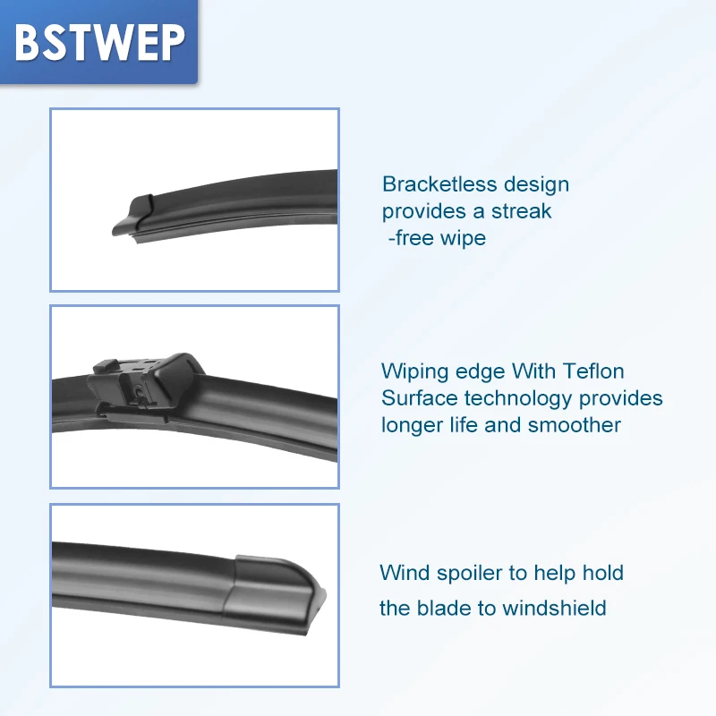 BSTWEP гибридные щетки стеклоочистителя для Ford Transit Fit push button/Hook Arms 2006 2009 2010 2011 2012 2013