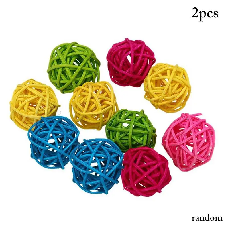 

2 шт. кошачий ротанговый мяч колокольчик звуковой шарик с колокольчиком игрушки для котят интерактивный питомец игровой мяч игрушка для тре...