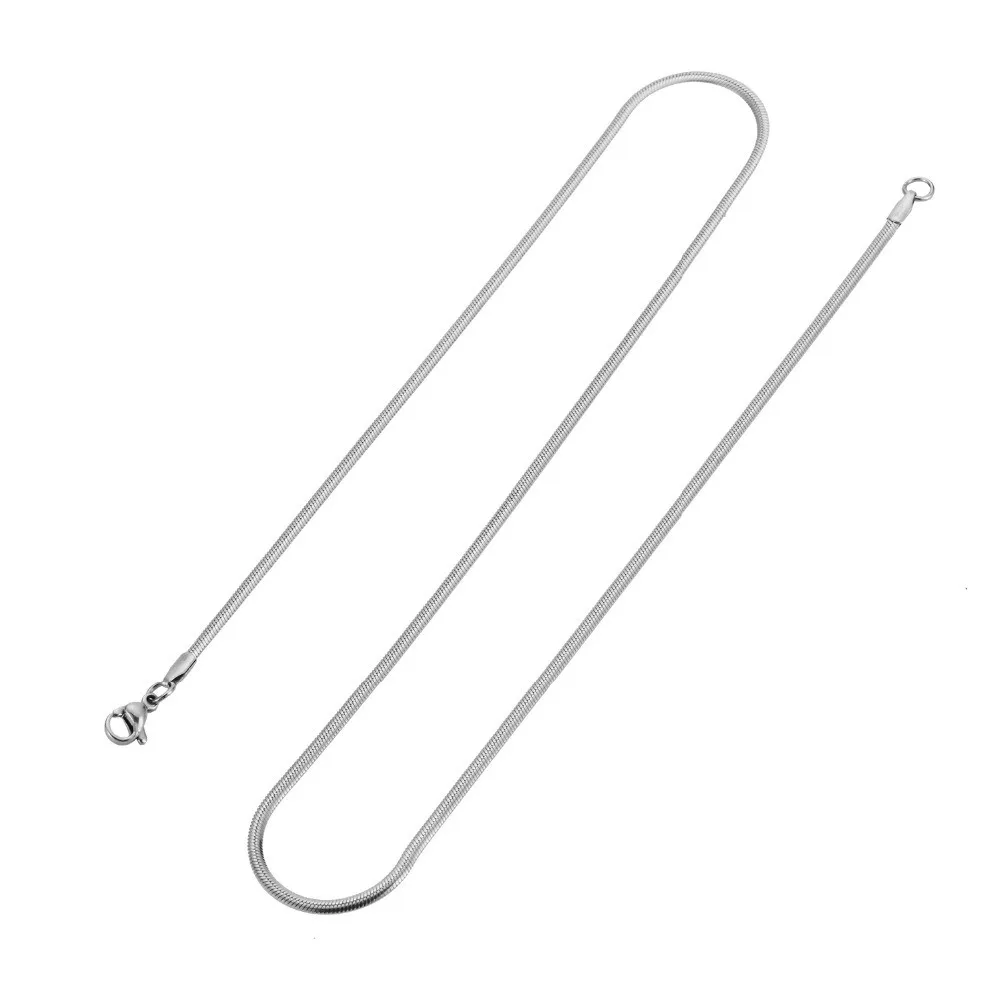 Цепочка змеиная тонкая из нержавеющей стали длина 50/60 см 2 1 мм|Цепочки| |