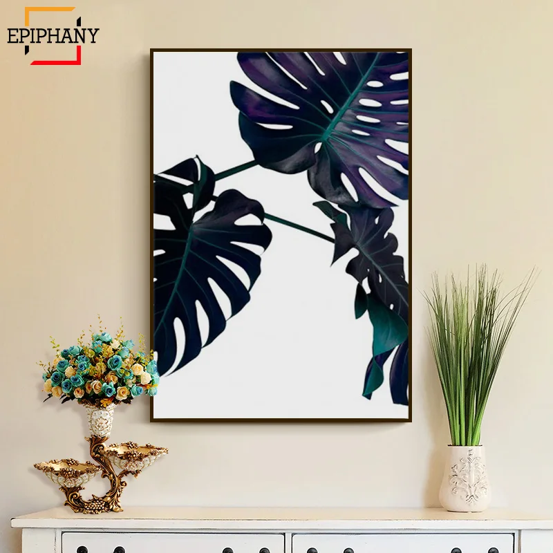 Тропическое украшение картина скандинавский океанский пейзаж зеленые листья