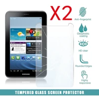 2pcs tablet tempered glass screen protector cover for samsung galaxy tab 2 7 0 p3100 tablet hd anti fingerprint tempered film