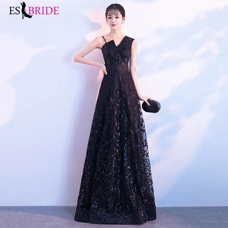 Элегантные вечерние платья новые черные кружевные трапециевидные Длинные на