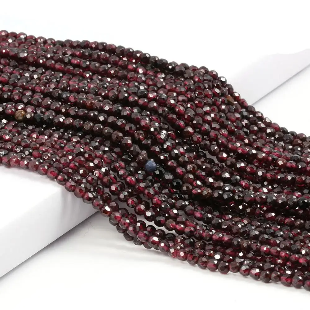 

Natural Stone Beads Small Section Bead Garnet 2 3 mm Loose beads for Jewelry Making DIY Bracelet Necklace