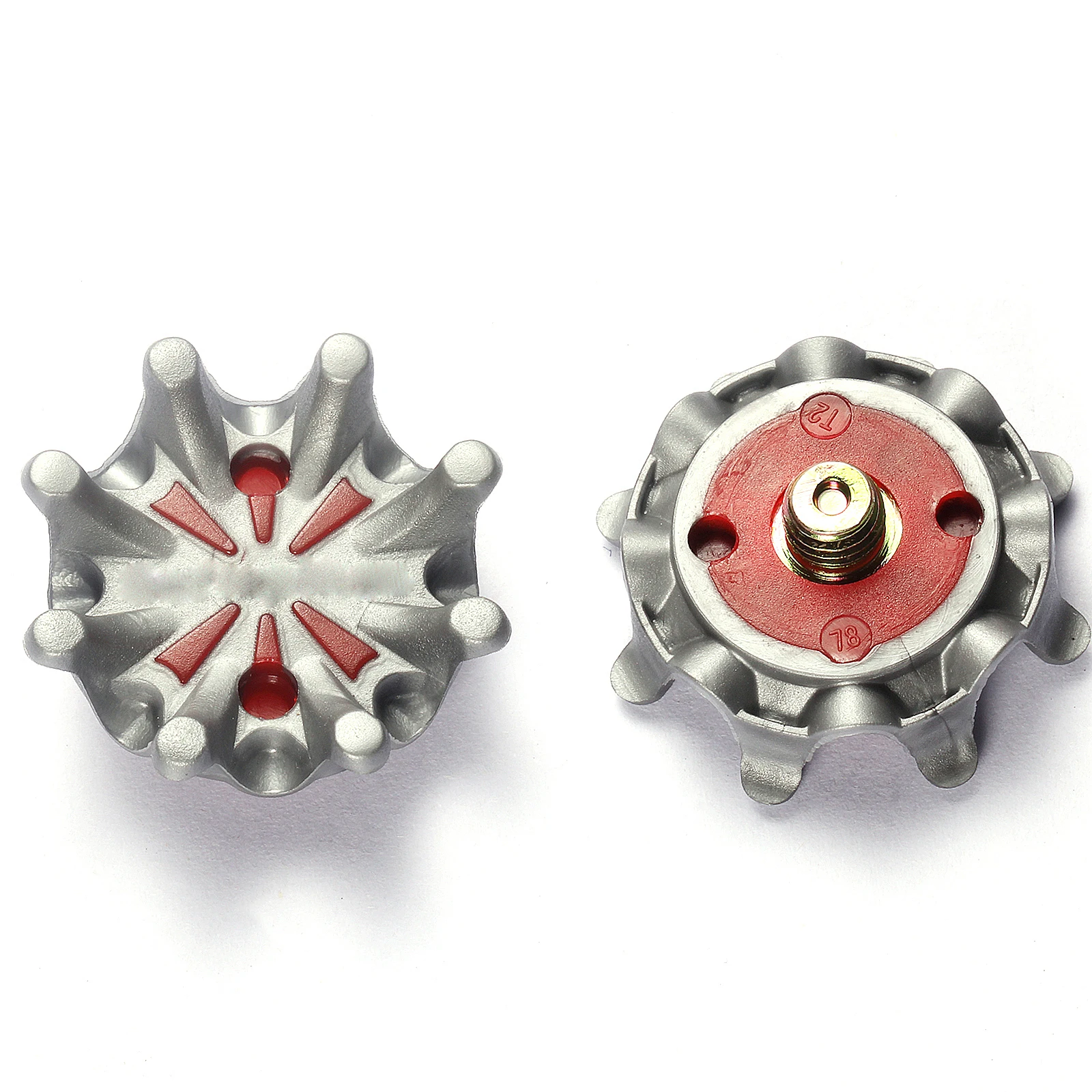 

14 PCS Black&Gray Red&Gray Choose Softspikes PULSAR Small Metal Thread Golf Cleats Spikes For Footjoy