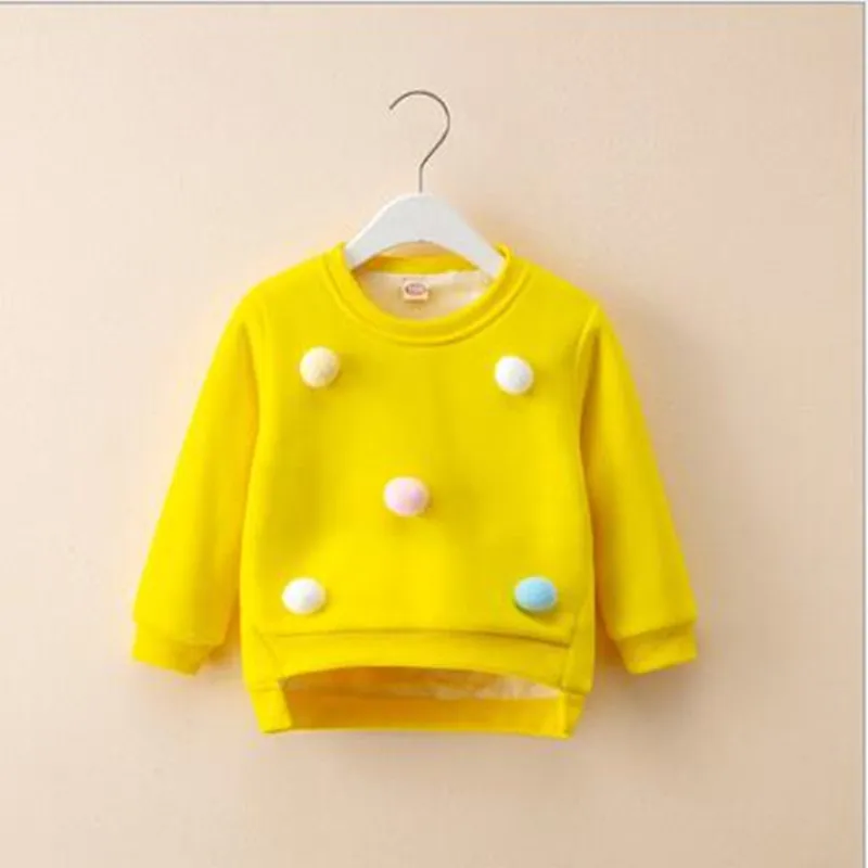 Зимняя плотная теплая футболка для маленьких девочек Детская школьная одежда с