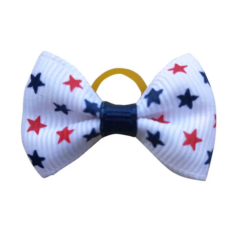 100 шт. банты для собак красный белый синий собака женские аксессуары волос ручной