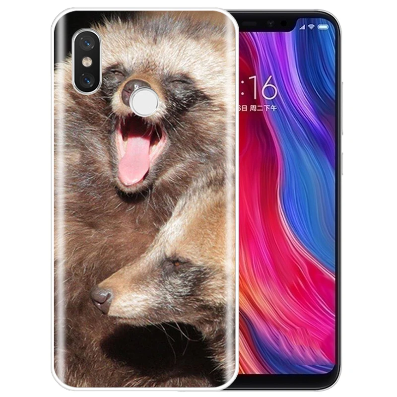 Животный принт енота лисы мягкий чехол для телефона Xiao MI 4 4S 5 6 5S плюс 5C 6X 8 Pro 8se 8Lite