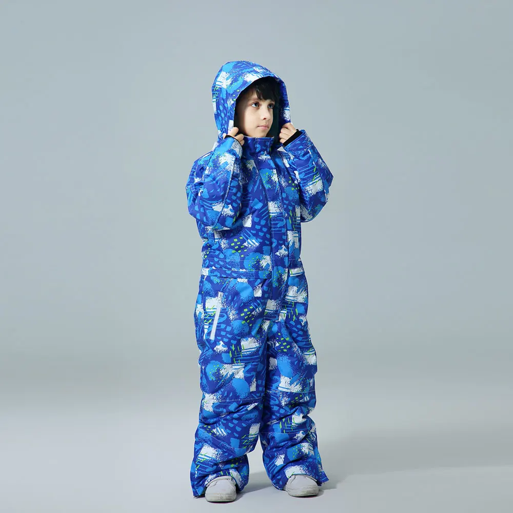 

Зимний детский лыжный костюм до 30 температур, детский брендовый водонепроницаемый теплый зимний жакет для мальчиков, Детская куртка для ка...