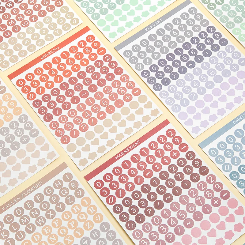 

216 Pcs/pack A-Z Letter Colorful Alphabet Letters Self-adhesive Dot Sticker Decorative Scrapbook For Kid Photo Card Diary Album