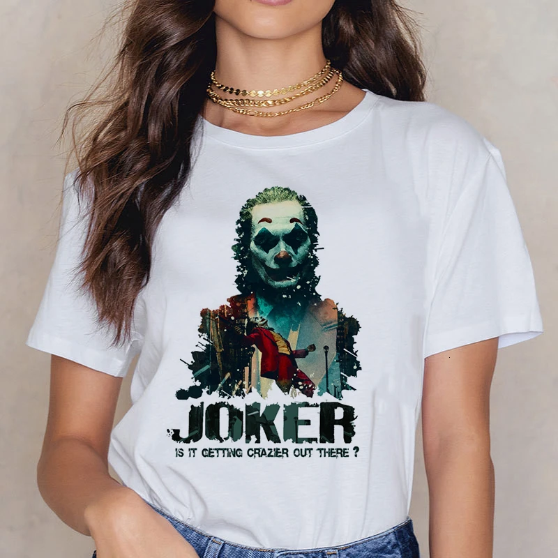 Joker Joaquin Phoenix Забавные футболки с героями мультфильмов для мужчин/женщин