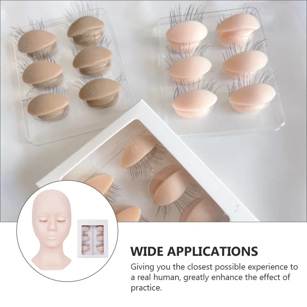 

1 Set of Eyelash Practicing Head Mold Mannequin Head Makeup Practicing Mold