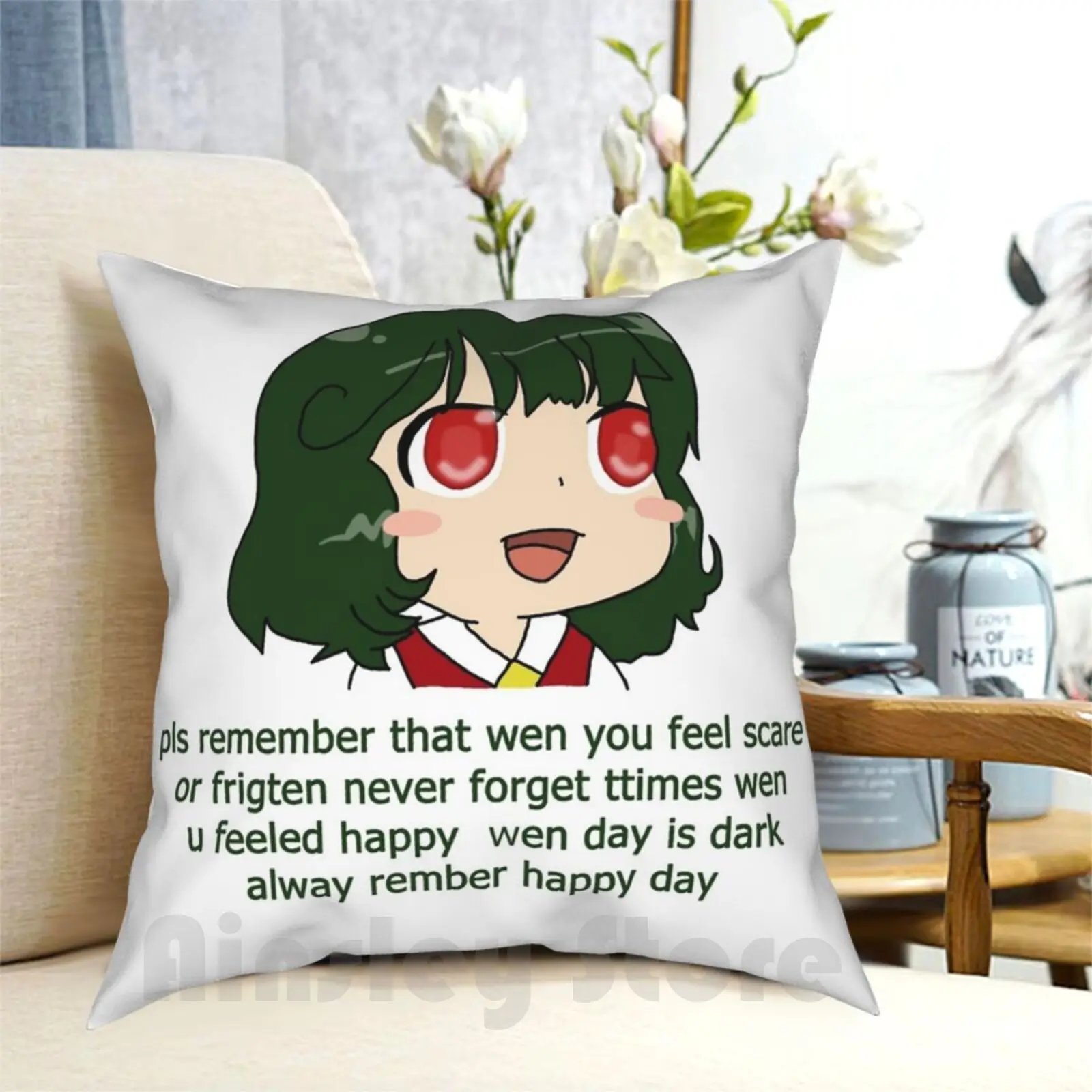 

Счастливый День Подушка Чехол с принтом домашняя мягкая подушка DIY крышка пожалуйста, помните, что Вэнь вы чувствуете напугать или Frigten нико...