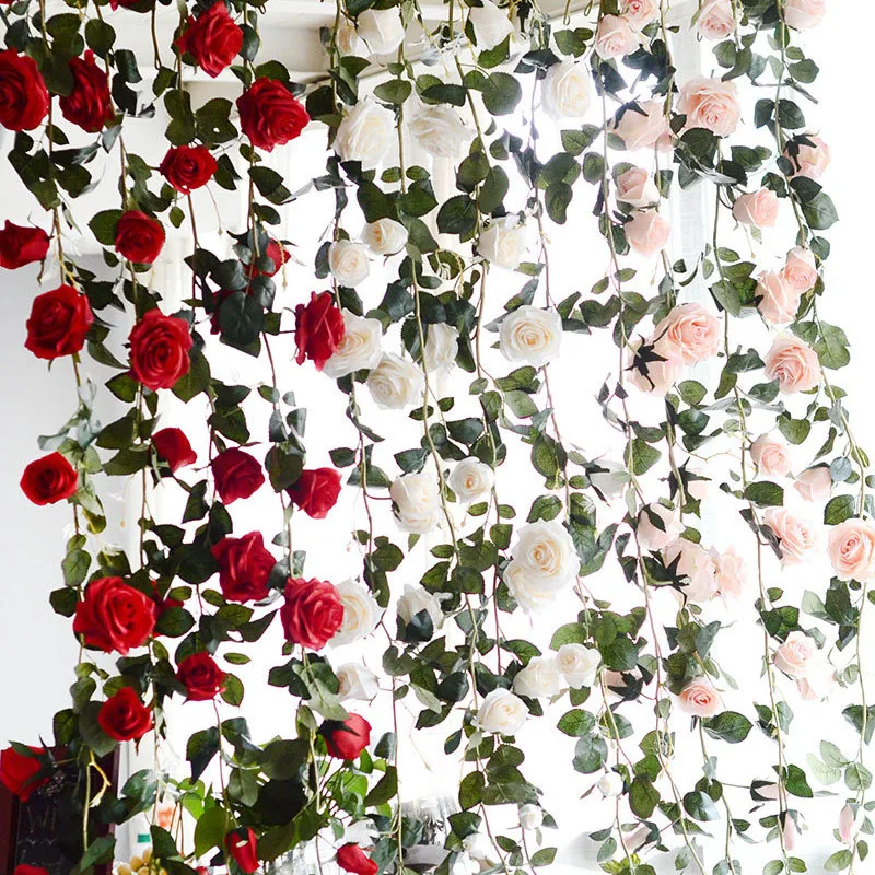 1 8 м искусственная Роза ротанга домашний сад Декор Искусственный цветок роза для