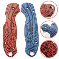 g10 knife handle patch composite material folding spider red handle knife blue patch pattern and c6k8
