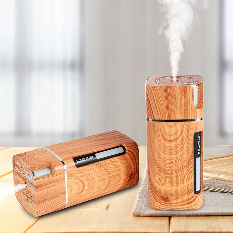

Wood Air Diffuser Portable Mini Grain Ultrasonic Car USB Aroma Humidifier Color 300ML LED Lamp Humidificador for Car Home Office