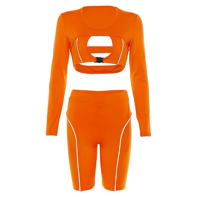 

2019 Europe and the United States autumn new women's sexy hollow reflective stitching suit cross-border hot explosions
