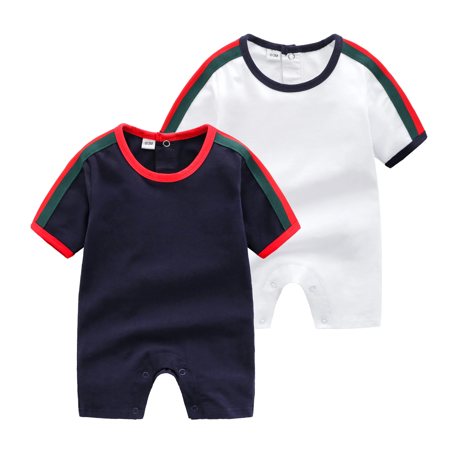 

Newborn summer baby clothes corset short-sleeved O-Neck Patchwork Striped clothing covered short ropa bebe baby boy girl romper
