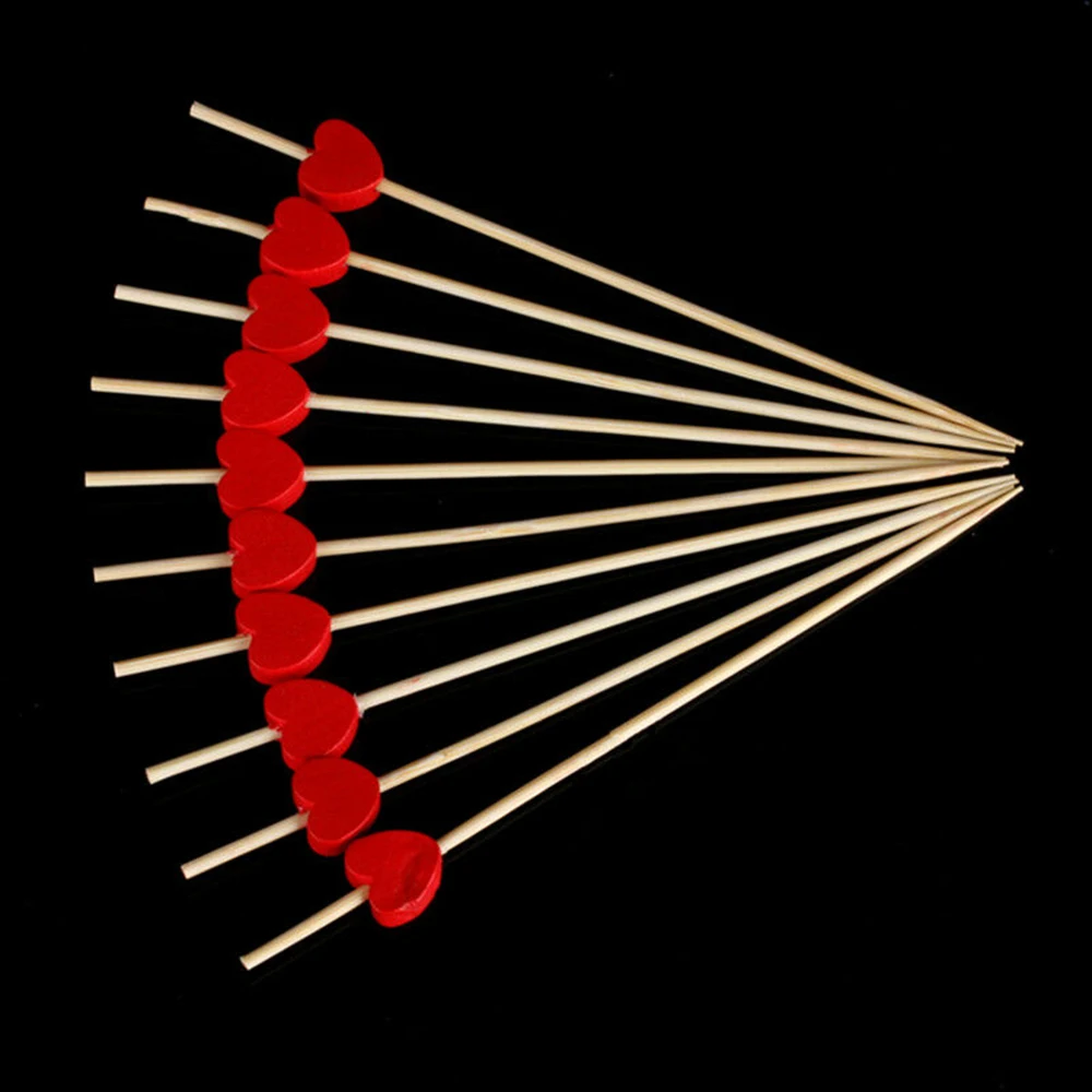 100 шт. на высоком каблуке 12 см и принтом в виде сердечек бамбук Палочки шведского