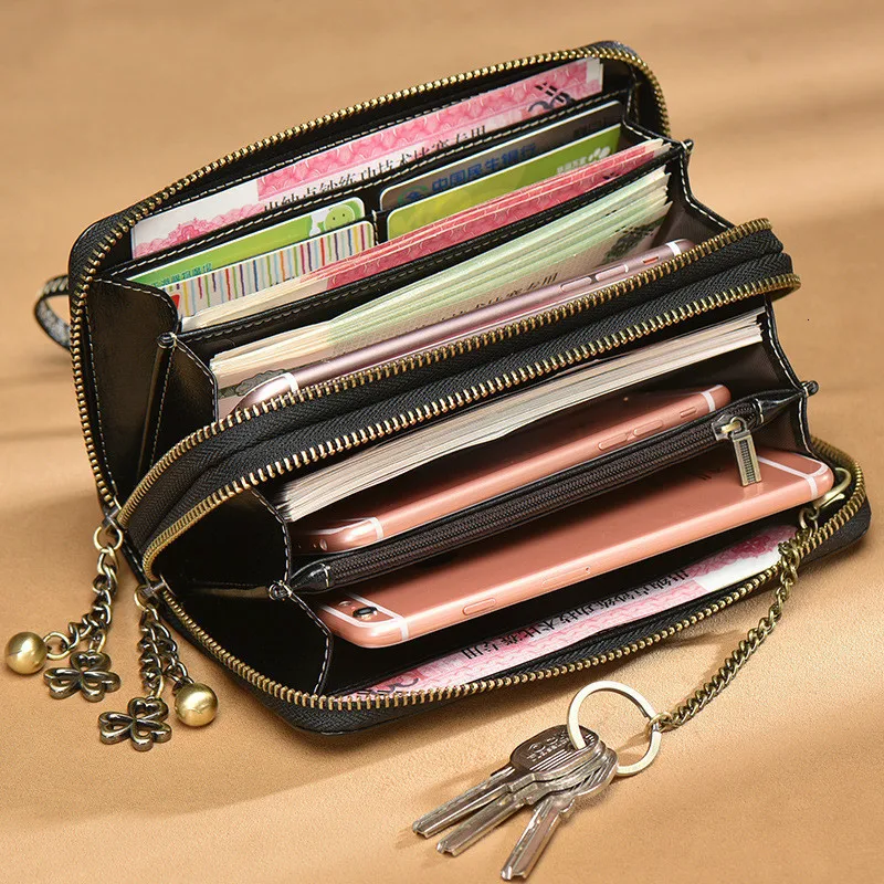 Модные женские бумажники Длинный Кожаный Дамский кошелек с карманом для монет