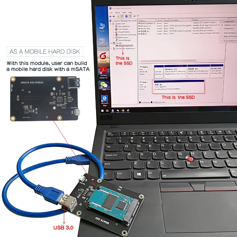 Raspberry Pi mSATA SSD плата расширения хранения X850 V3.1 USB 3,0 Extansion плата модуль для Raspberry Pi 3 Model B+(плюс)/3B/2B