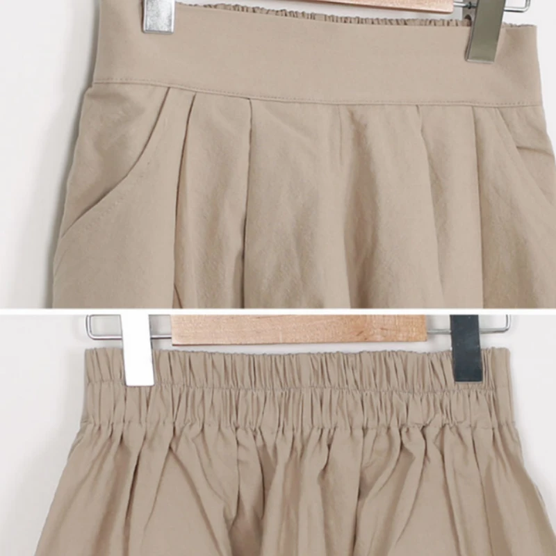 

Loose Shorts Women Summer Solid Elastic Waist Breathable Soft High Quality Large Size 3XL Trendy Simple All-match Design Baggy