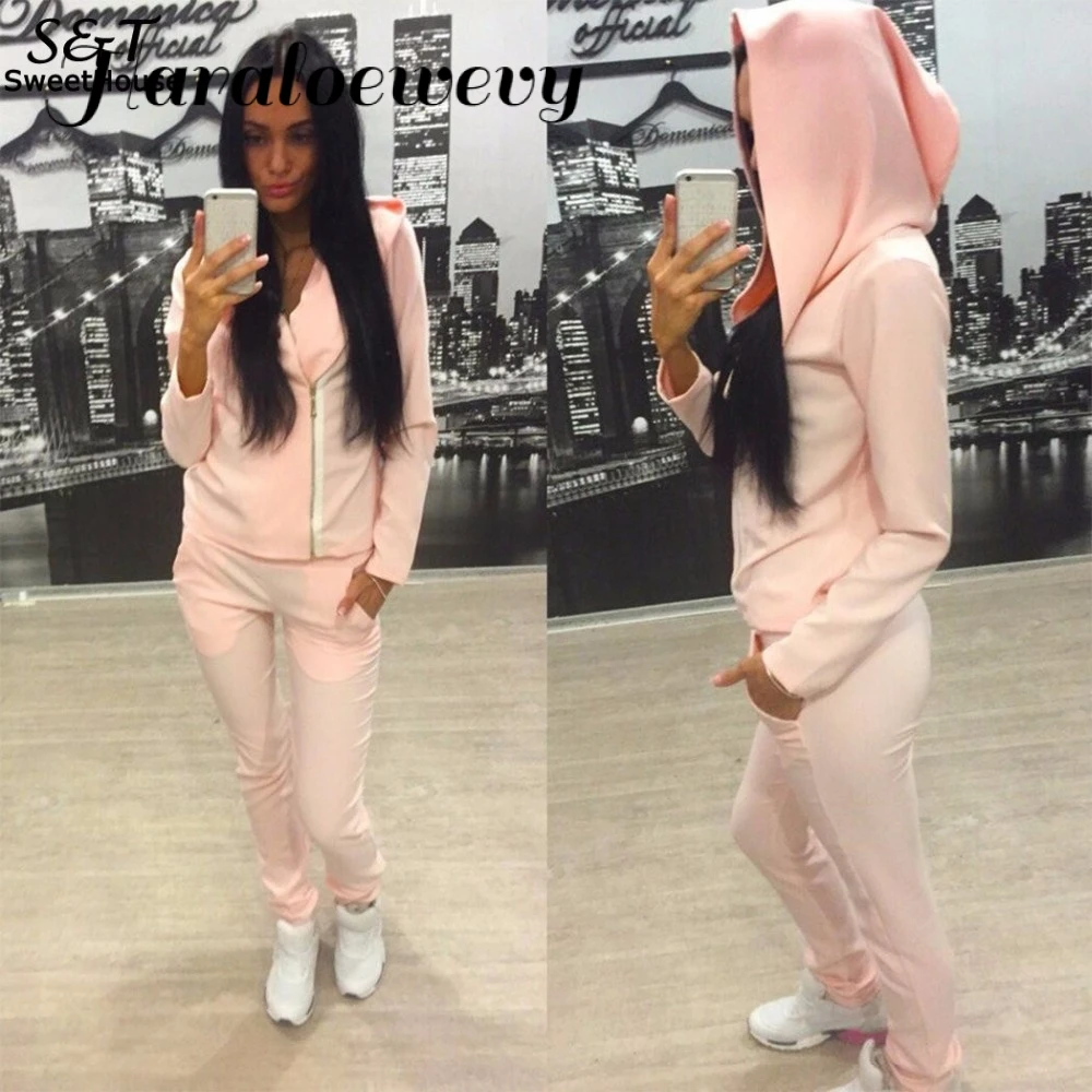 2019 женский спортивный костюм с капюшоном на молнии кардиган для женщин