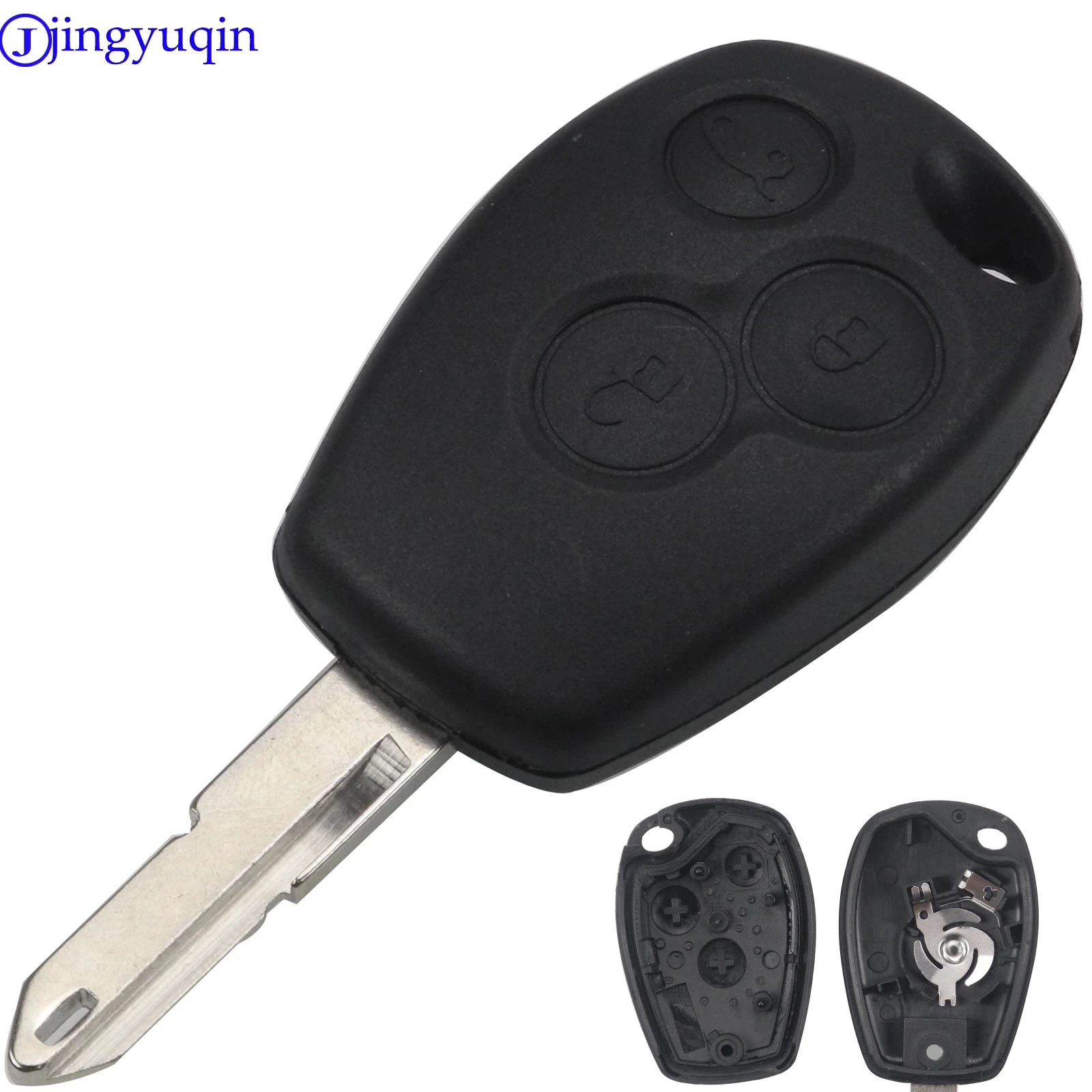Jingyuqin 10 шт. 3-Кнопка чехол для ключа Renault Duster Logan Fluence Clio Vivaro main flow Kangoo Megane Laguna |