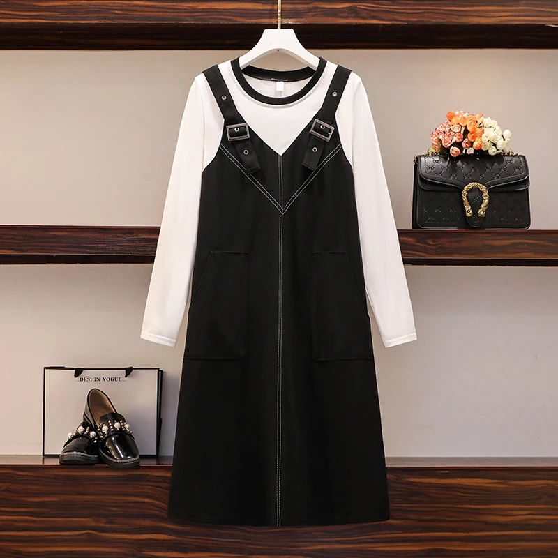 Плюс размер Осеннее Полосатое лоскутное платье для женщин 2020 новое повседневное