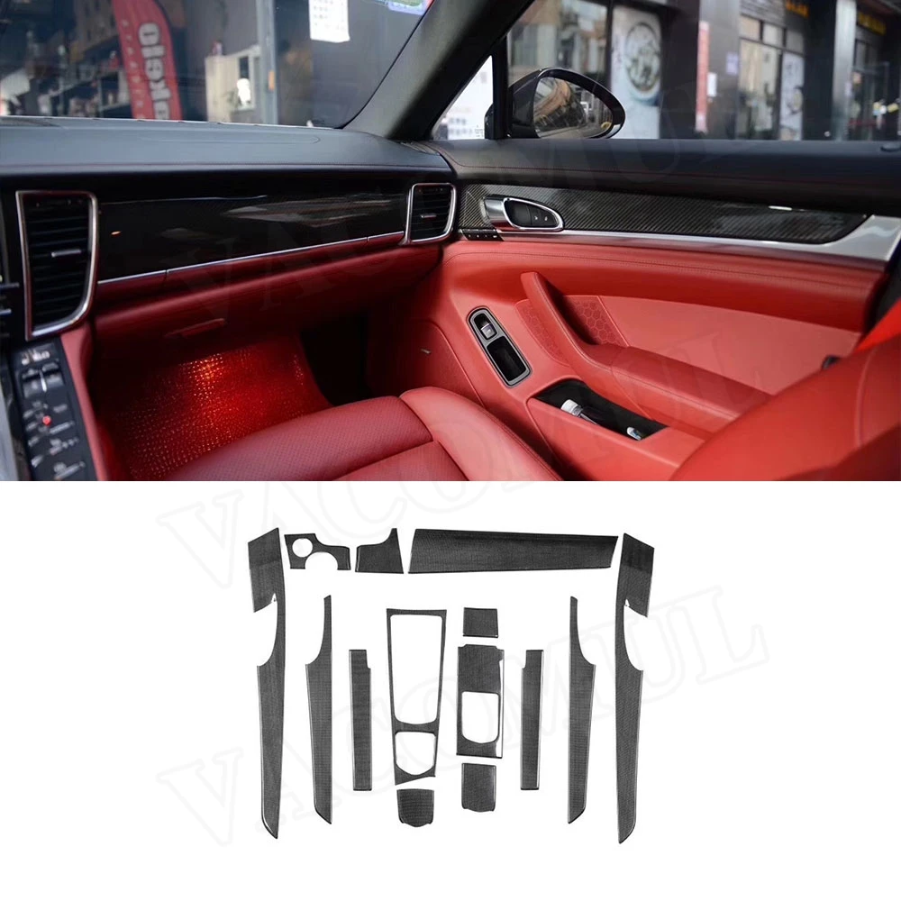 14 шт./компл. сухой углеродного волокна автомобиля внутренней отделки приборной