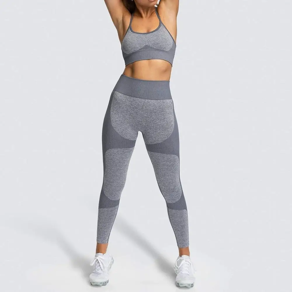 

2 Piece Yoga Set Sports Bra and Leggings Jogging Women Gym Set Clothes Seamless Workout Sports Tights Women Fitness Sports Suit