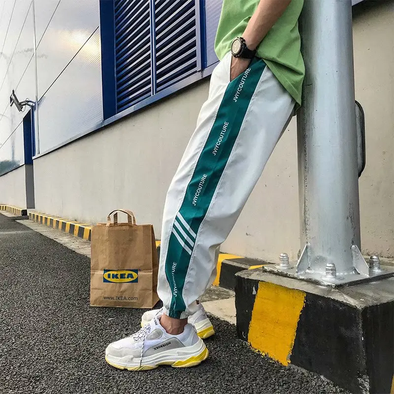 Брюки мужские в Корейском стиле Японская уличная одежда, Джоггеры в стиле Харадзюку, спортивные штаны, повседневные брюки в стиле хип-хоп, размера плюс, 2021