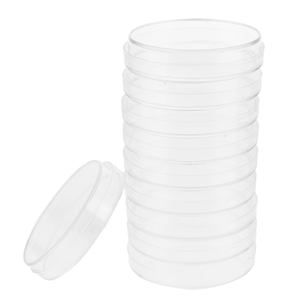 

10 Set of Polystyrene Plastic Petri Dishes Bacterial Culture Dish Plate 90mm