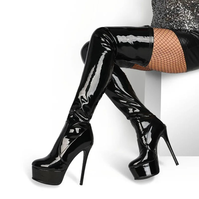 

Thin Heel High Tube Boots Over The Knee 2021 New Autumn And Winter European And American Style High Heels Waterproof Platform