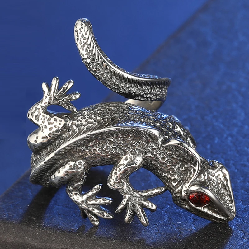 Мужское кольцо в виде ящерицы V.YA регулируемое Открытое стиле панк из