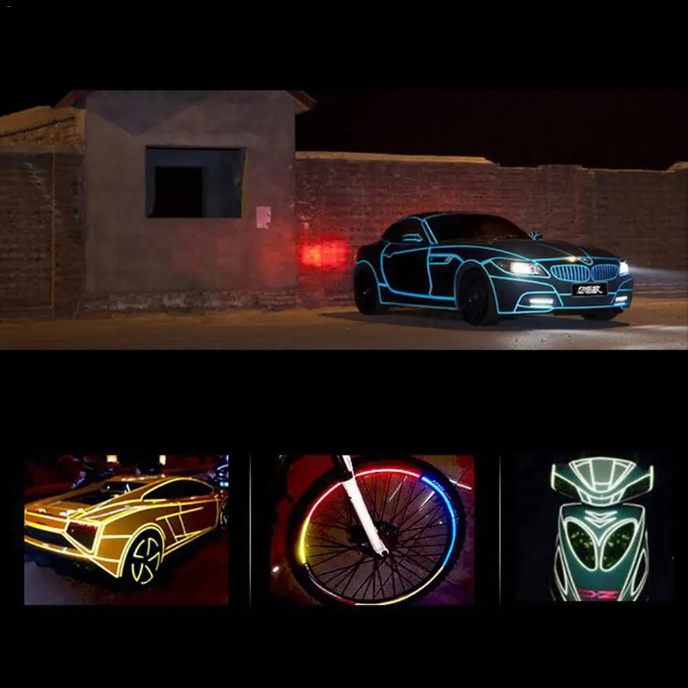 

1cm*5m Car Reflective Strip Car-styling Night Magic Reflective Tape Automotive Body Motorcycle Decoration Car Sticker