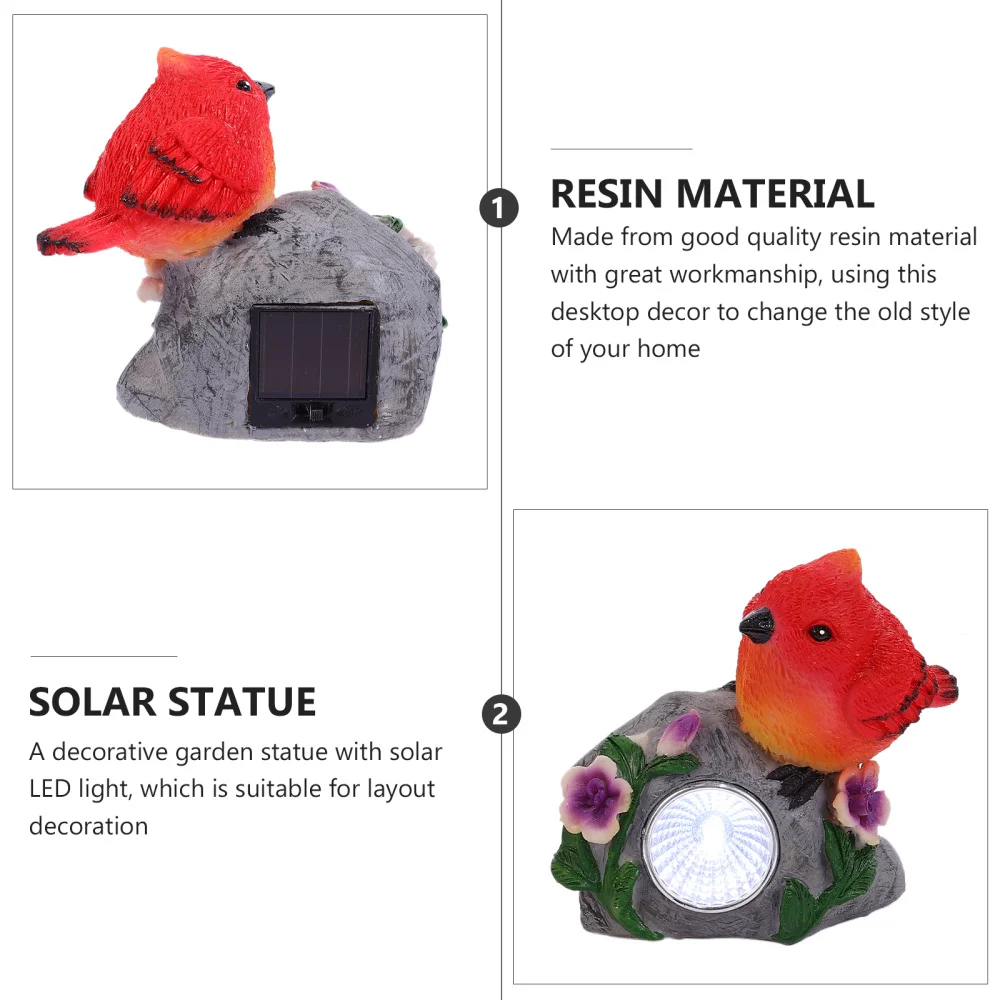 

Artificial Resin Bird Solar Lamp LED Resin Animal Decorative Landscape Lamp
