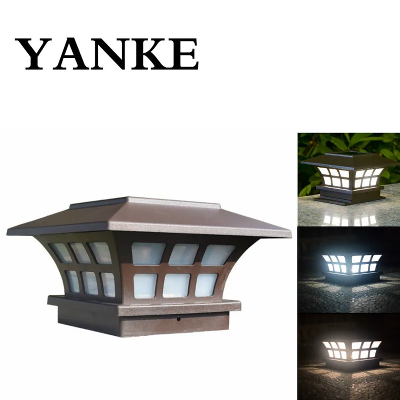 Светодиодный уличный светильник на солнечной батарее YANKE ретро водонепроницаемая лампа в виде столба