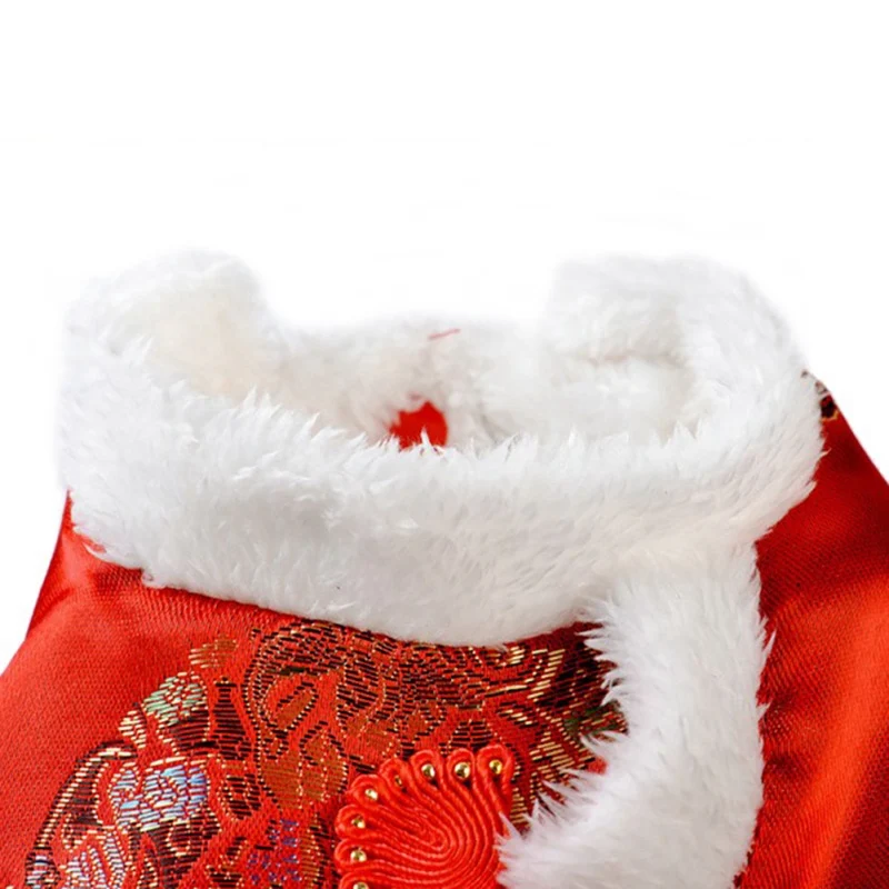 Одежда для собак новогодний костюм китайский Шелковый питомец кот щенок пальто