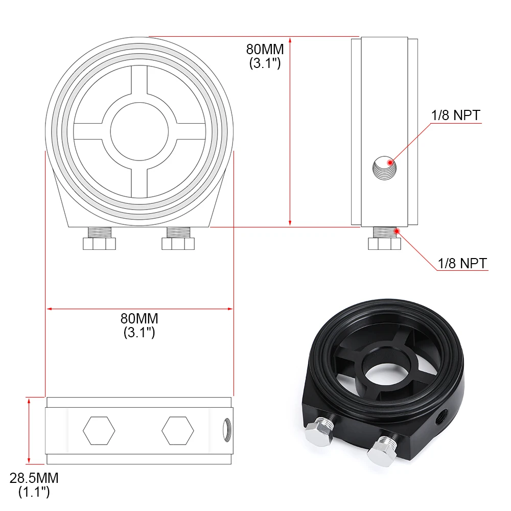 WLR RACING M20X1.5 3/4 16 1/8 NPT алюминиевый гоночное масло манометр Масляный фильтр Кулер