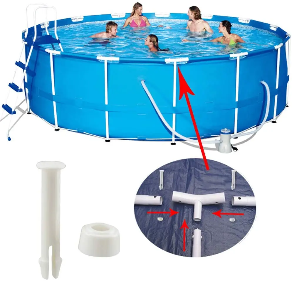 

Swimming Pool Accessories Bolt Plug Cap Nail Plastic Pool Joint Pin 24pcs Ground Rectangular Round Frame TN9