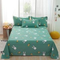 1pcs pure cotton single size kids bed linen no pillowcase 100 cotton bed sheet rabbit green printed double top king sheets