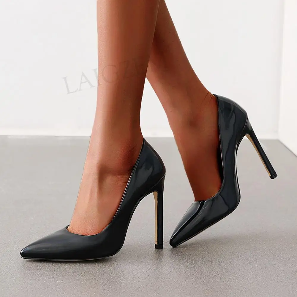 Туфли лодочки женские блестящие на высоком каблуке 11 13 см большие размеры 43 44