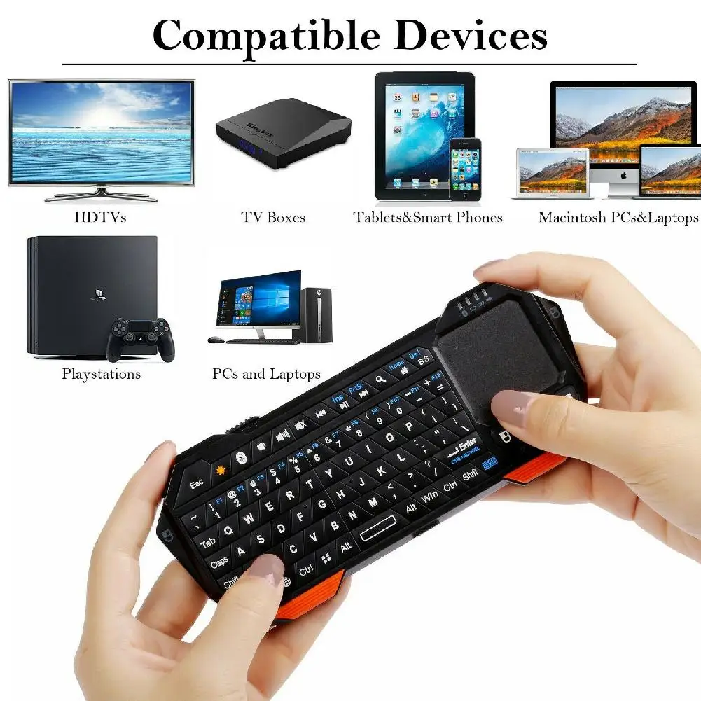 BEESCLOVER портативная Мини Беспроводная Bluetooth клавиатура с подсветкой сенсорная